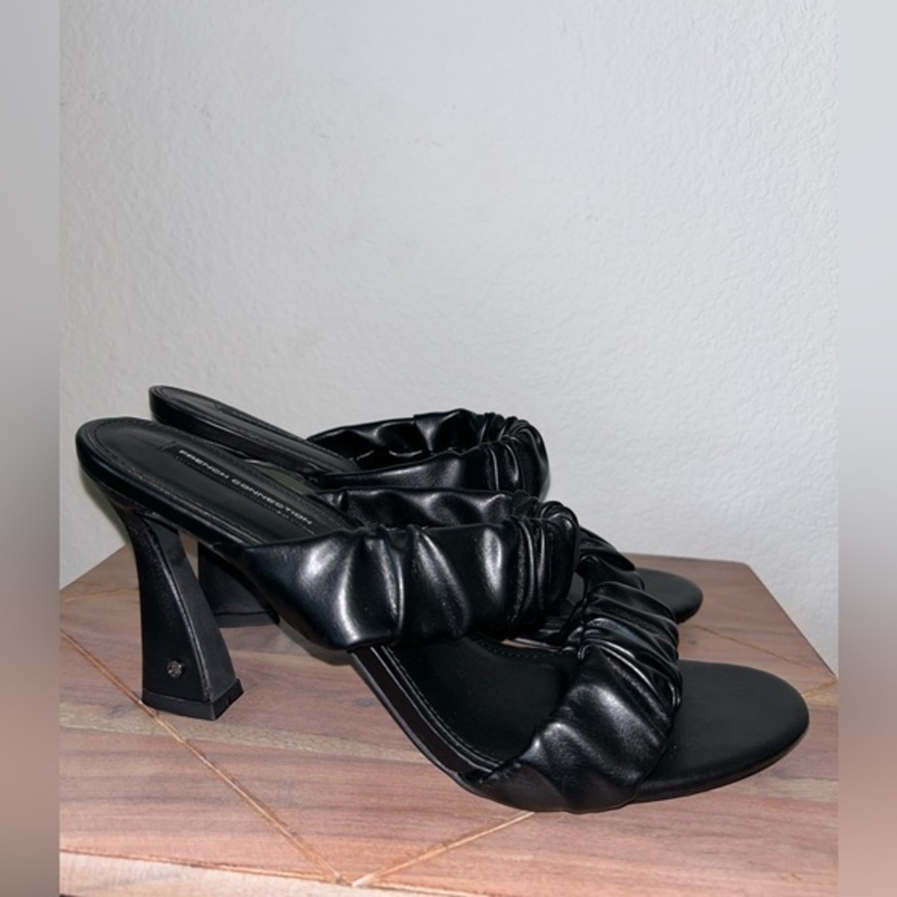 French Connection high heel mules. Black. Size 11